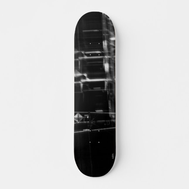 black and white abstract photo skateboard deck (Front)