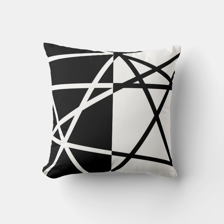 Black and White Abstract Pillow Zazzle