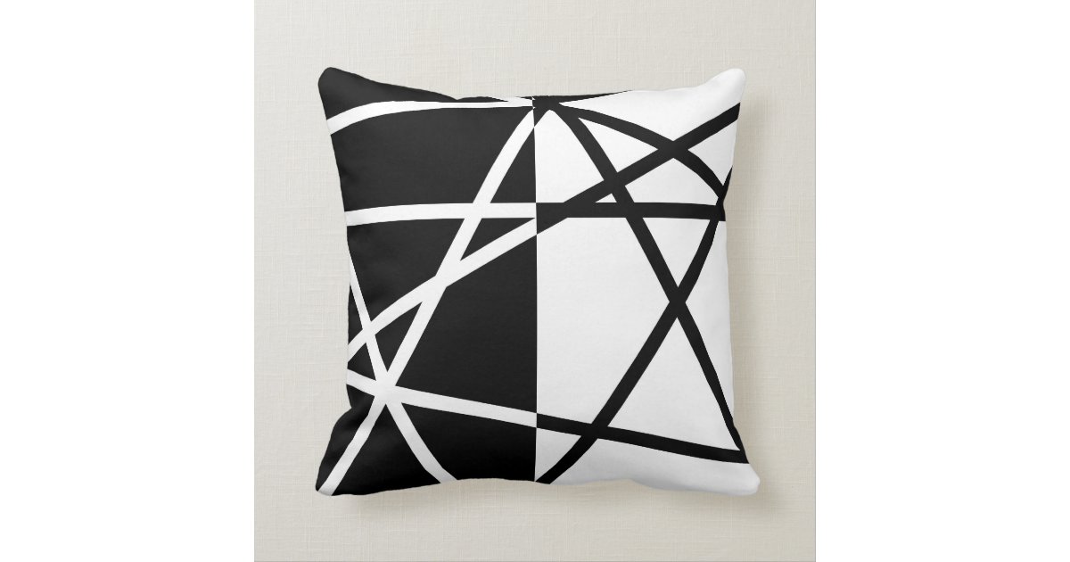 Black and White Abstract Pillow
