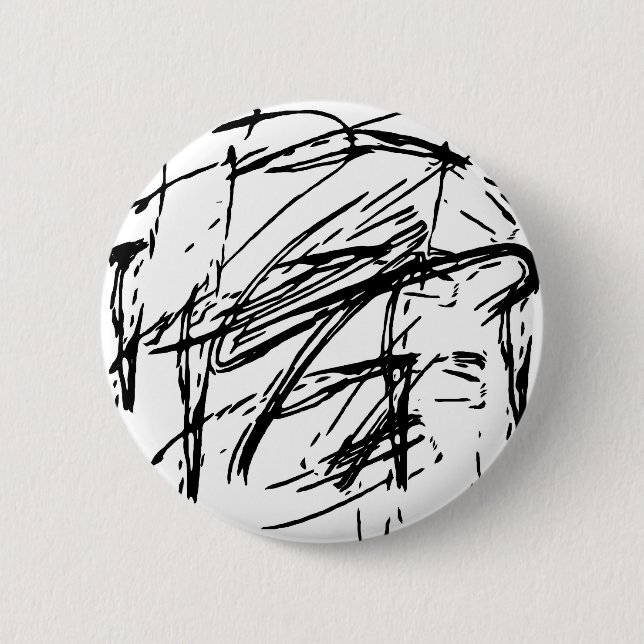 Black and white abstract pinback button (Front)