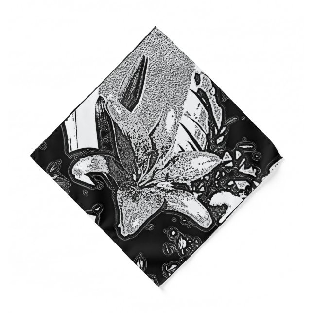 black and white abstract shapes modern bandana (Front)