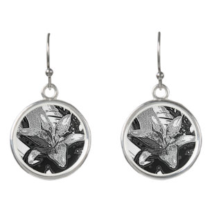 black and white abstract shapes modern earrings