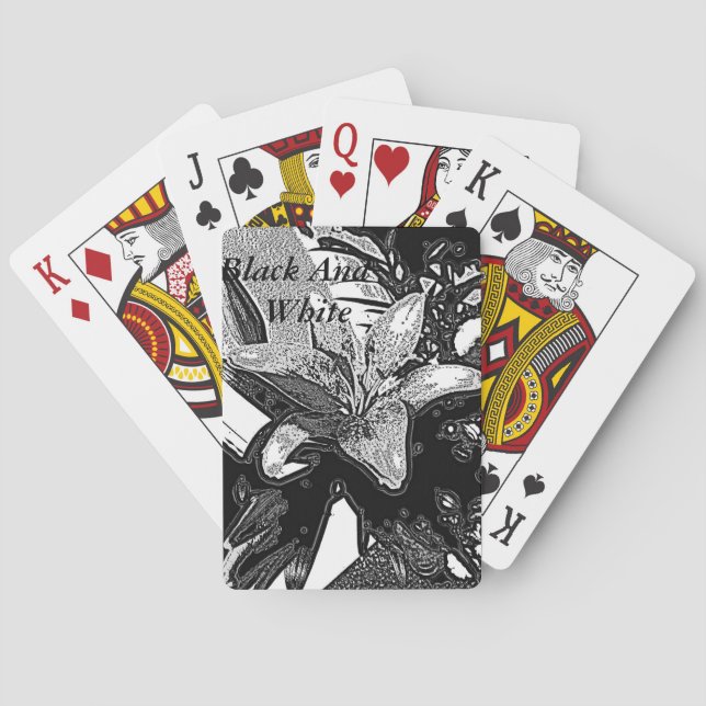 black and white abstract shapes modern poker cards (Back)