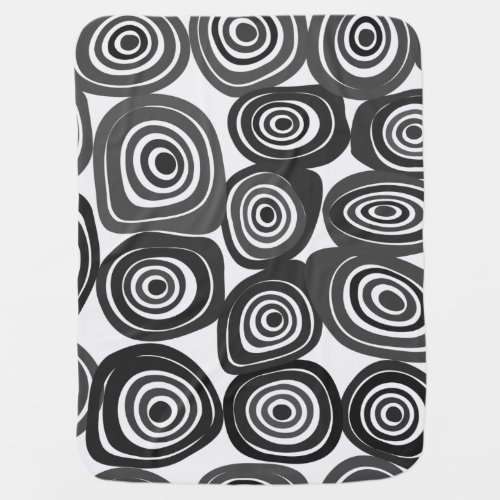 Black and white abstract shapes pattern baby blanket