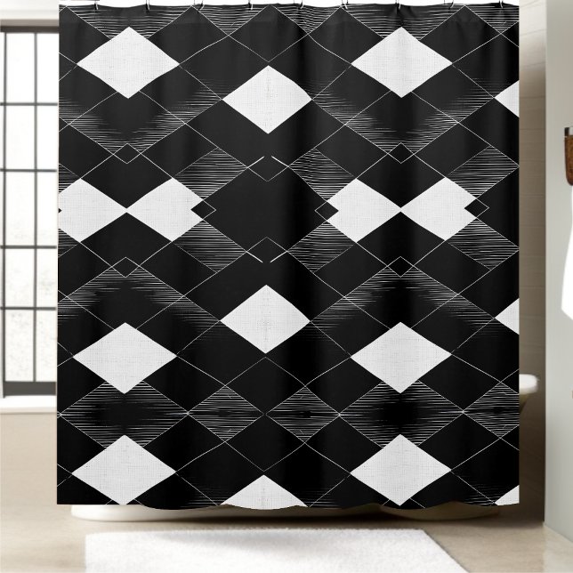 Black and White Abstract Shower Curtain Style 2 (Creator Uploaded)
