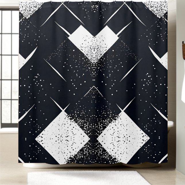 Black and White Abstract Shower Curtain Style 3 (Creator Uploaded)