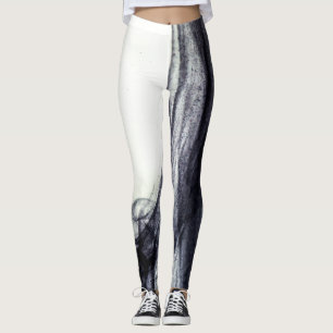 Black and white Abstract smoke Leggings
