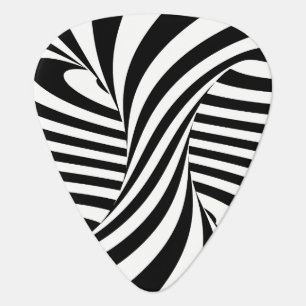 Black And White Abstract Spiral Guitar Pick