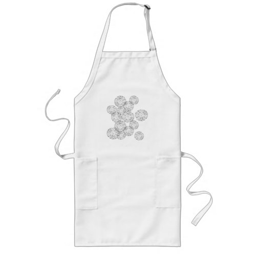 Black and white abstract spring flowers long apron