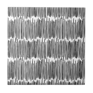 Black and White Abstract Stripe Pattern Ceramic Tile