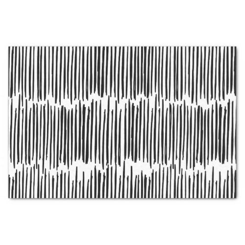 Black and White Abstract Stripe Pattern Tissue Paper