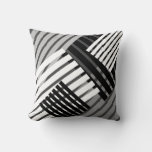 Black And White Abstract Stripe Throw Pillow at Zazzle