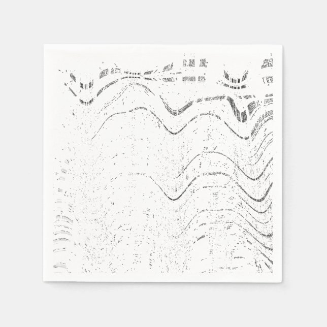 Black And White Abstract Swirl Rustic Wedding Napkins (Front)