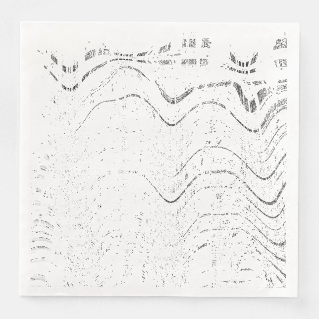 Black And White Abstract Swirl Rustic Wedding Paper Dinner Napkins (Front)