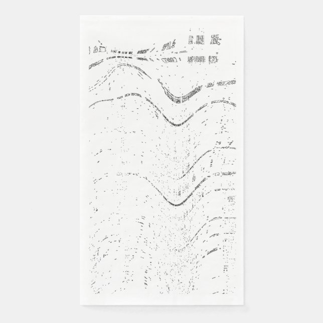 Black And White Abstract Swirl Rustic Wedding Paper Guest Towels (Front)
