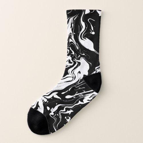 Black and white abstract swirls customize diy socks