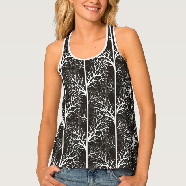 Black and white abstract tank top (Front)