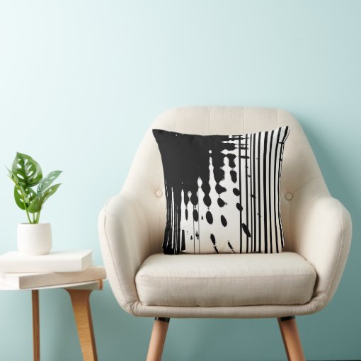 Black and white abstract Throw Pillow Zazzle