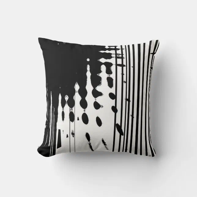 Black and white abstract Throw Pillow Zazzle