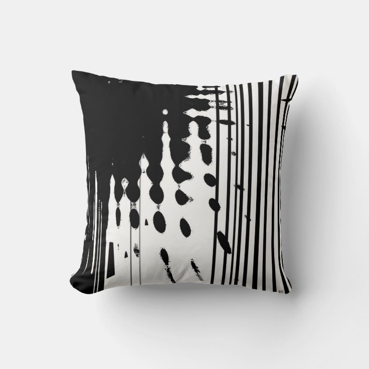 Black and white abstract Throw Pillow Zazzle