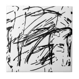 Black and white abstract tile