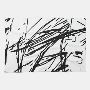 Black and white abstract towel