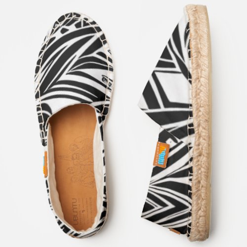 Black And White Abstract Tribal Pattern Espadrilles