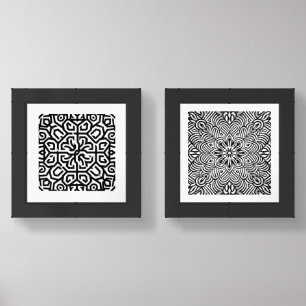 Black and White Abstract  Wall Art Sets