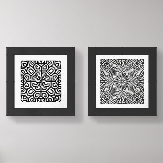 Black and White Abstract  Wall Art Sets