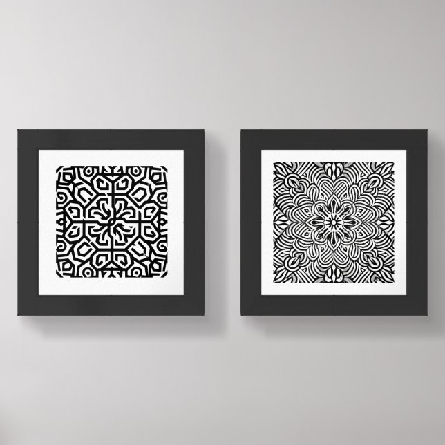 Black and White Abstract  Wall Art Sets (Front)
