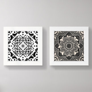 Black and White Abstract Wall Art Sets