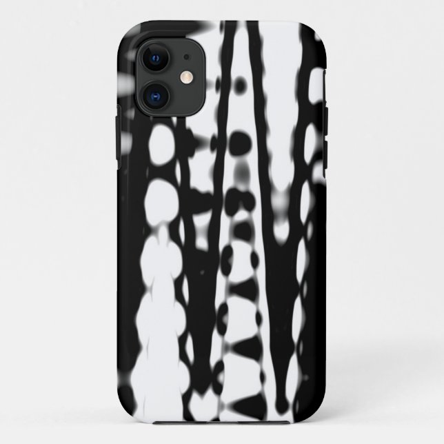 Black and white abstract waves pattern case (Back)