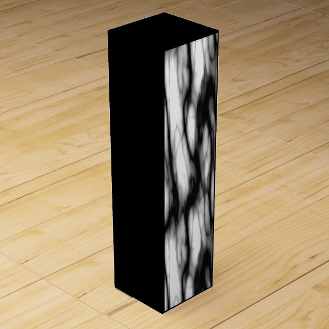 Black and White abstract  Wine Box (Back)