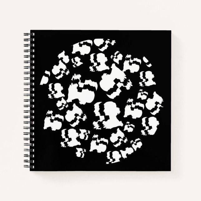 Black and white abstract women notebook (Front)