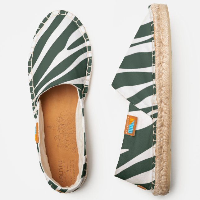 Black and White Abstract Zebra Print Espadrilles (Side)