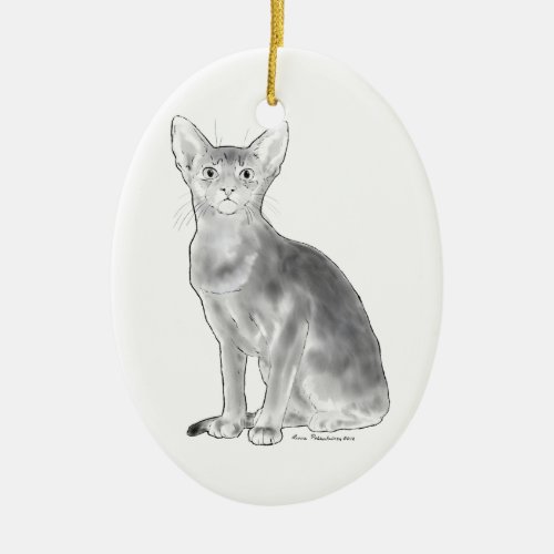 Black and White Aby Ceramic Ornament
