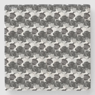 Black and White Acorns Stone Coaster