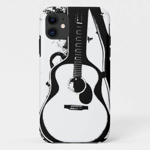 Black and White Acoustic Guitar Case