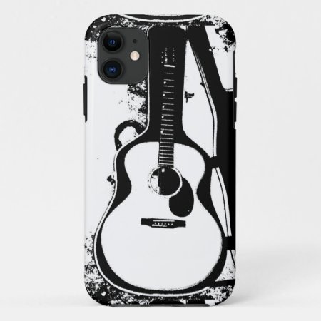 "black And White Acoustic Guitar Case" Iphone 11 Case