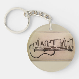 Black and White "Acoustic Skyline" Keychain