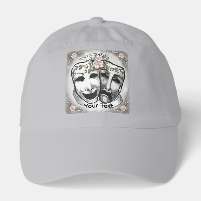 Black and White  Actor Masks Hat (Front)