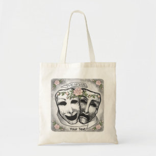 Black and White Actor Masks Tote Bag