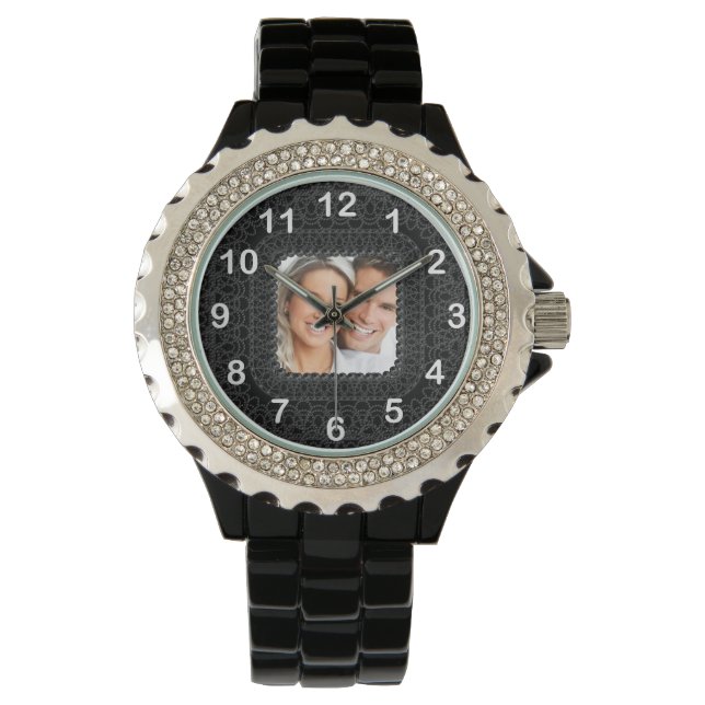 Black and White Add Your Photo Watch (Front)