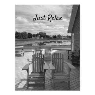 Black and White Adirondack Chairs Photo Print