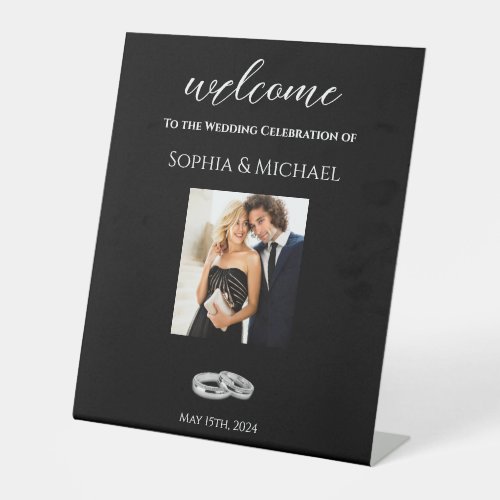Black and White Affair_Photo Wedding_Table Sign_ Pedestal Sign