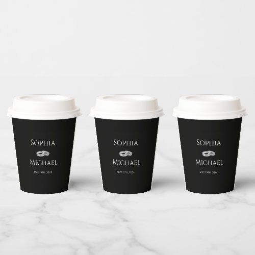 Black and White Affair_Wedding Rings_ Paper Cups