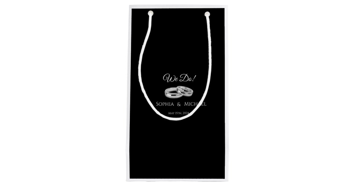 Black and White AffairWeddingRings Small Gift Bag Zazzle