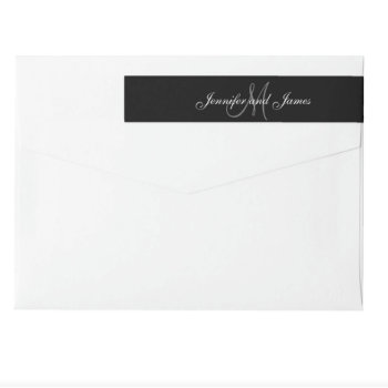 Black And White Affair | Wedding Wraparound Label by monogramgallery at Zazzle