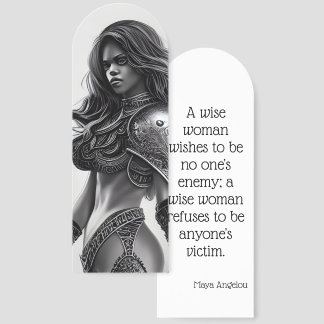 Black and White African Warrior Queen Woman Quote Bookmarks