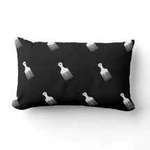 Black and white afro comb Throw Pillow